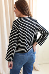 Shelly Stripe Top- White Stripe
