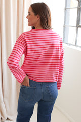 Shelly Stripe Top-Pink