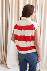 Avery Red Stripe Polo