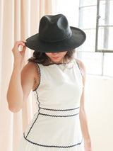 Braided Straw Hat - Black