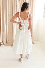 Adeline RicRac Midi Dress - Red