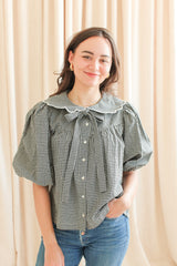 Katherine Scalloped Blouse - Black