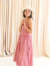 Emery Gingham Midi Dress - Red