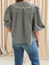 Katherine Scalloped Blouse - Black