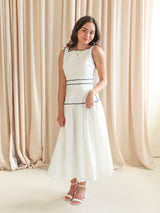 Adeline RicRac Midi Dress - Navy