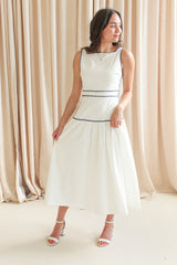 Adeline RicRac Midi Dress - Navy