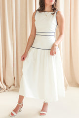 Adeline RicRac Midi Dress - Navy