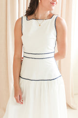 Adeline RicRac Midi Dress - Navy