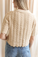 Esther Crocheted Cardigan- Camel