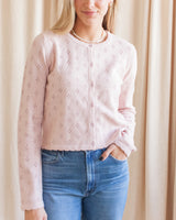 Mila Pointelle Cardigan - Blush