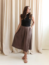 Bridget Contrast Dress- Brown/Black