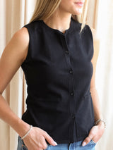 Mel Button Front Knit Vest