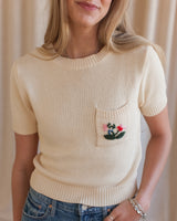 April Floral Knit- Cream