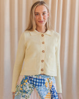 Tia Collared Cardigan- Butter Yellow