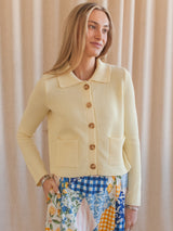 Tia Collared Cardigan- Butter Yellow