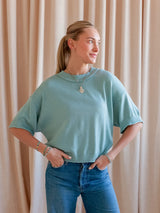 Lilliana Short Sleeve Knit- Sky
