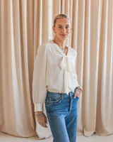 Remi Bow Blouse- Cream