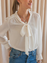 Remi Bow Blouse- Cream