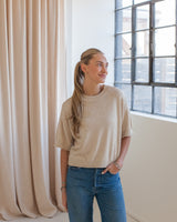 Lilliana Short Sleeve Knit- Oatmeal
