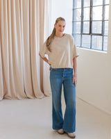 Lilliana Short Sleeve Knit- Oatmeal
