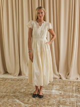 Lucille Eyelet Maxi Dress - Ivory