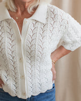 Esther Crocheted Cardigan- Ivory