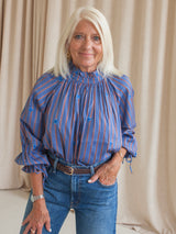 Sadie Stripe Blouse - Blue