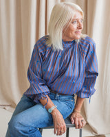 Sadie Stripe Blouse - Blue