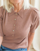 Alice Knit Polo - Brown