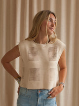 Chloe Crochet Top - Beige