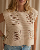 Chloe Crochet Top - Beige