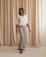 Jenny Gingham Pants- Brown