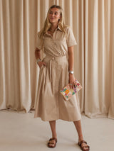 Celine Khaki Shirt Dress