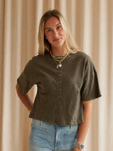 Katie Button Top - Olive