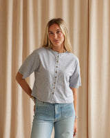 Katie Button Top - Grey