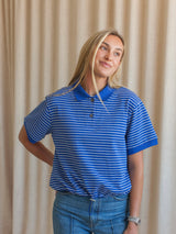 Camila Stripe Polo - Blue