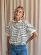 Camila Stripe Polo - Cream