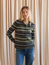 Parker Polo Cardigan- Forest