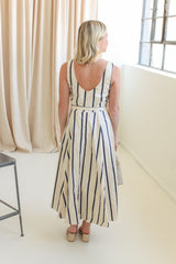 Elana Striped Midi Dress