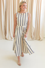 Elana Striped Midi Dress