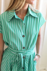 Kelly Green Stripe Dress