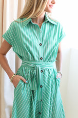 Kelly Green Stripe Dress