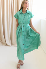 Kelly Green Stripe Dress