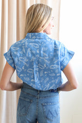 Paisley Cornflower Blouse