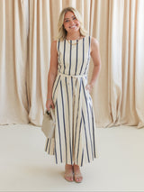 Elana Striped Midi Dress