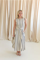 Elana Striped Midi Dress