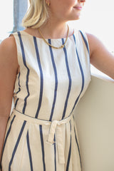 Elana Striped Midi Dress