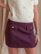 Merlot Tweed Skirt