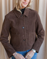 Hudson Faux Suede Jacket -Cocoa