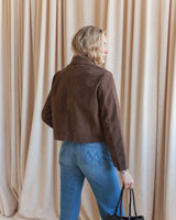 Hudson Faux Suede Jacket -Cocoa